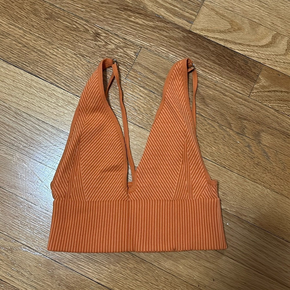 Cool Ribbed Orange Tank Top